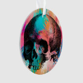 Schedelschets met kleurrijke Boho achtergrond Ornament (voorkant)