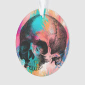 Schedelschets met kleurrijke Boho achtergrond Ornament (voorkant)