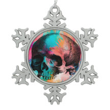 Schedelschets met kleurrijke Boho achtergrond