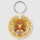 Schedelschild brandweerman sleutelhanger (Voorkant)