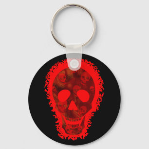 Schedelspectra Grote Schedel Rood sleutelhanger