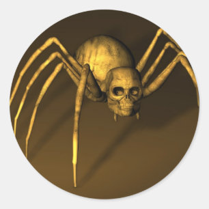 Schedelspin Ronde Sticker