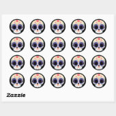 Schedelsticker met suiker ronde sticker (Vel)