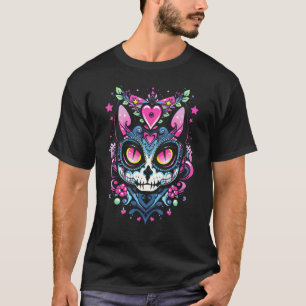 Schedelsuiker Kat Gato Dag van de Doden Dia De Mue T-shirt