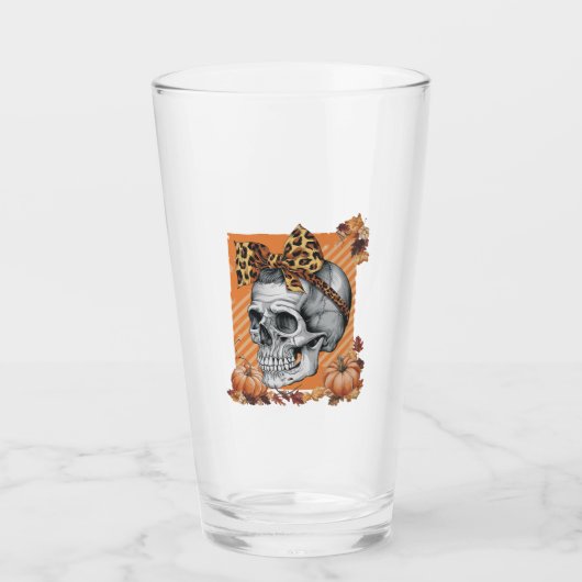 Schedelval Boog Halloween Glas (Voorkant)