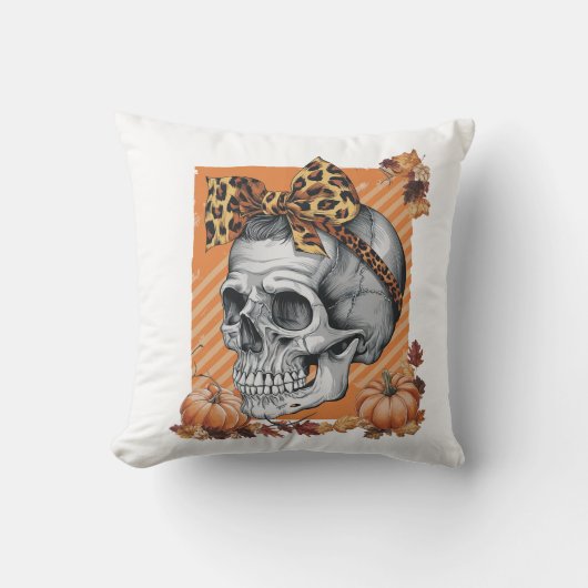 Schedelval Boog Halloween Kussen (Voorkant)