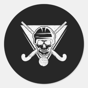 Schedelveld Hockey Cadeau Veldhockey Speler Cadeau Ronde Sticker