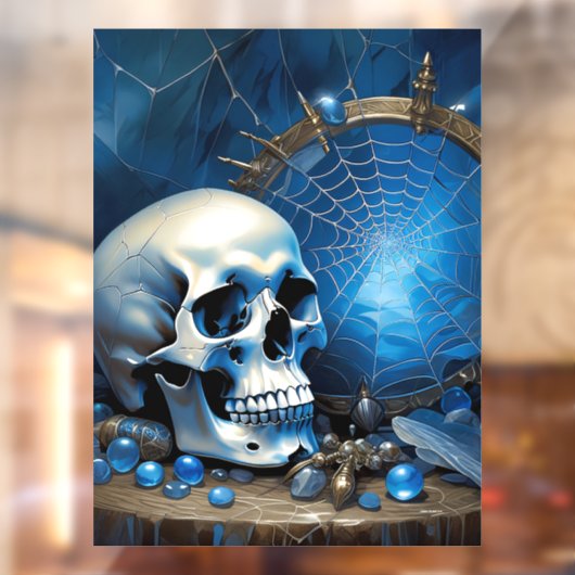 Schedelvenster vastklampen raamsticker (Vel 2)