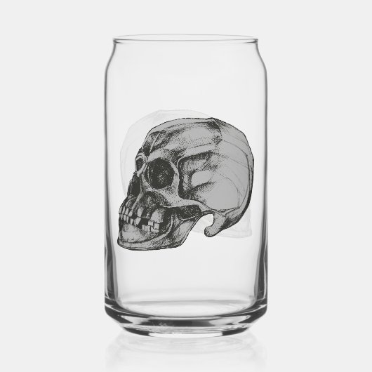 Schedelvergadering voor Halloween Blikvorm Glas (Voorkant)