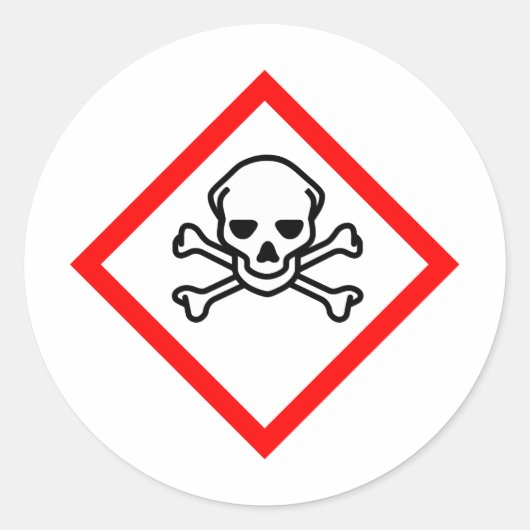 Schedelvergif Ronde Sticker (Voorkant)