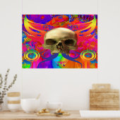 Schedelvlinder in kleur poster (Keuken)