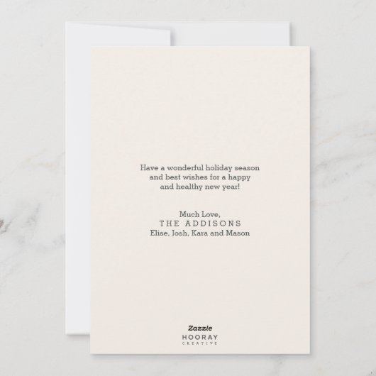 Scheef Gelukkig Kerstfeest 2 Fotokaart Feestdagenkaart (Achterkant)