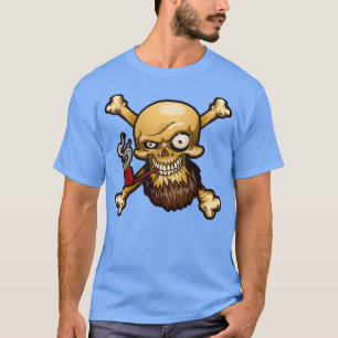Scheef me Timers Pirate Skull met rookpijp T-shirt