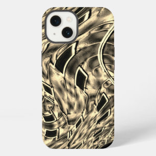 Scheef met een donkerbeige tint, spiegel iPhone 13 hoesje