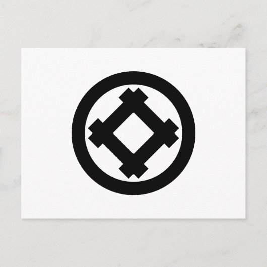 Scheef putframe in cirkel briefkaart (Voorkant)