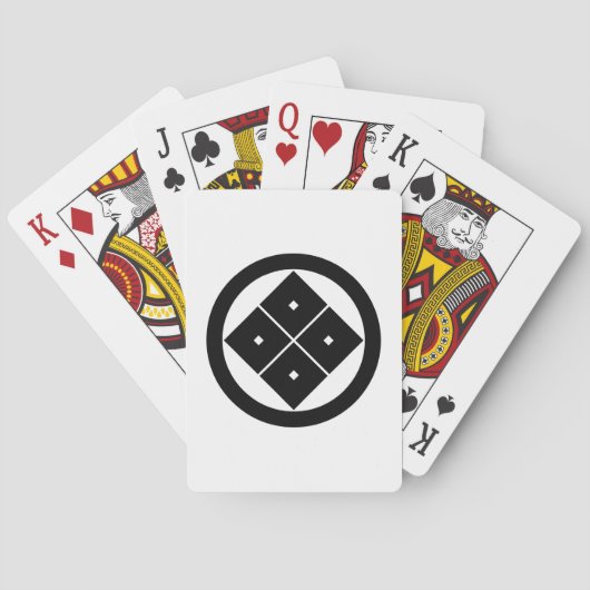 Scheef vierkante ogen in cirkel pokerkaarten (Achterkant)