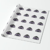 scheel oog paarse handgetekende kunst  cadeaupapier (Uitgerold)