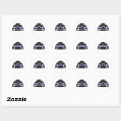 scheel oog paarse handgetekende kunst  ronde sticker (Vel)