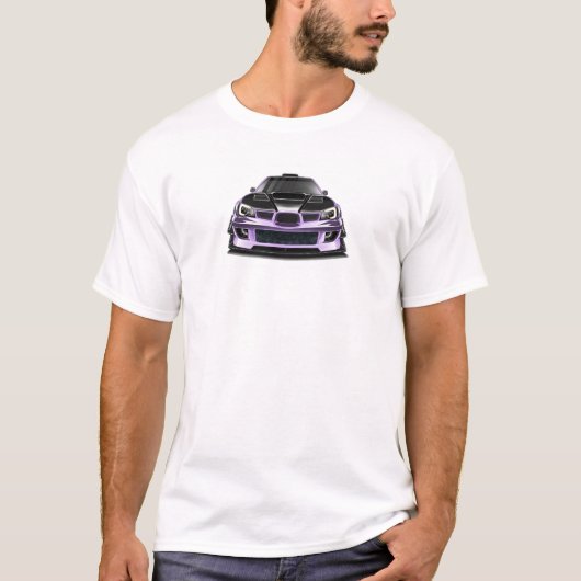 scheel oog paarse handgetekende kunst t-shirt (Voorkant)