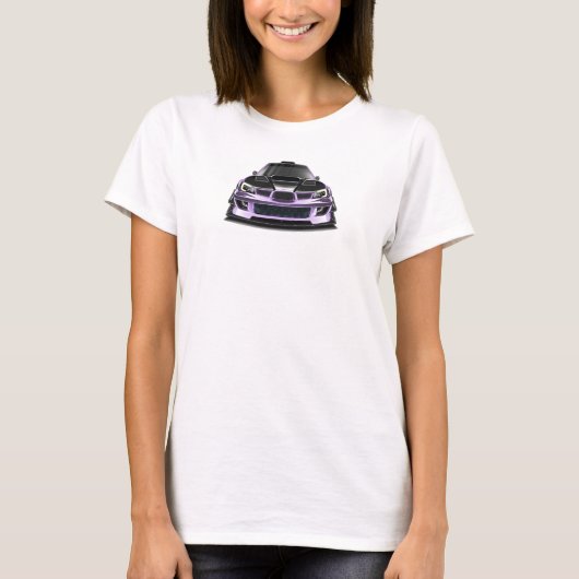 scheel oog paarse handgetekende kunst t-shirt (Voorkant)