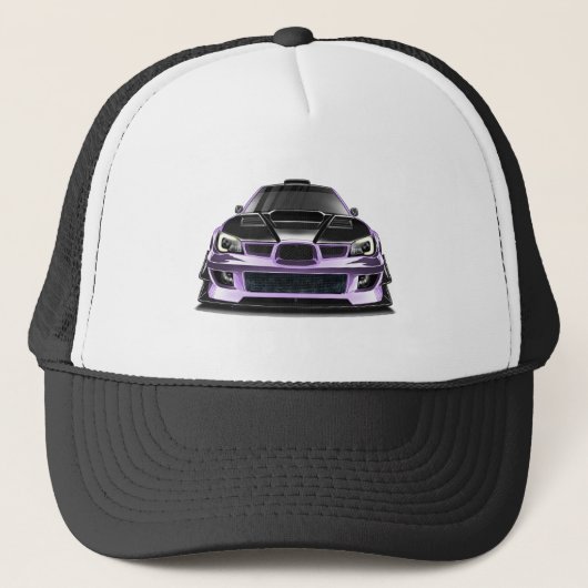 scheel oog paarse handgetekende kunst  trucker pet (Voorkant)