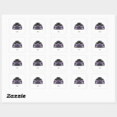 scheel oog paarse handgetekende kunst vierkante sticker (Vel)