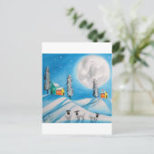 SCHEEP VOLLEDIG MOON FOLLE ART BRIEFKAART (Staand voorkant)