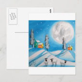 SCHEEP VOLLEDIG MOON FOLLE ART BRIEFKAART (Voorkant / Achterkant)