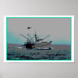 SCHEEPBOAT GICLEE AFDRUKKING POSTER