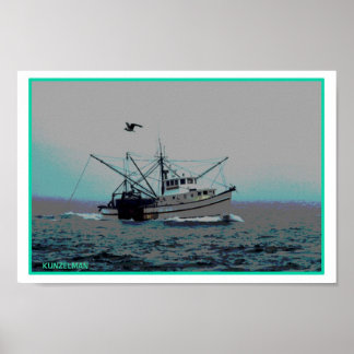 SCHEEPBOAT GICLEE AFDRUKKING POSTER