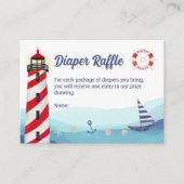 Scheepenblauw rood baby shower luidoperverkeer informatiekaartje (Voorkant)