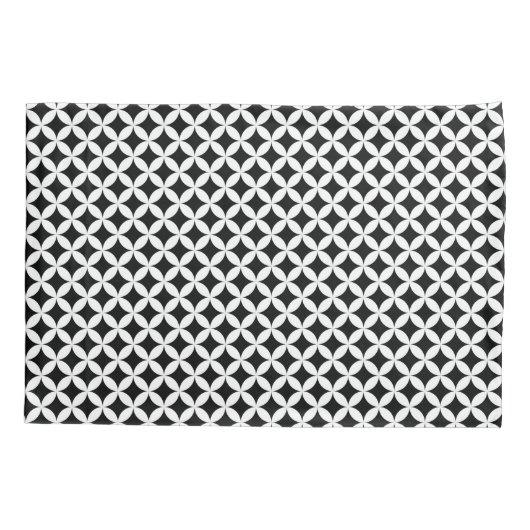 Scheepend Japans zwart-wit geometrisch patroon Kussensloop (Achterkant)