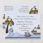 Scheepjes met een schoenennodiging voor baby's kaart (Voorkant / Achterkant)