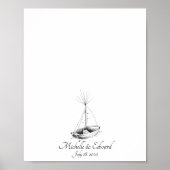 Scheeps Huwelijk Vingerafdruk Gastboek N.2 Poster (Voorkant)