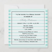 Scheeps Lt Blauw Witte Streep #2 S Bruiloft Bridal Kaart (Achterkant)
