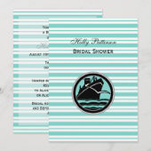 Scheeps Lt Blauw Witte Streep V Bruidsdouche Kaart (Voorkant / Achterkant)