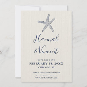 Scheeps- Marine Zeester Save the Date Kaart