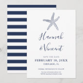 Scheeps- Marine Zeester Save the Date Kaart (Voorkant / Achterkant)