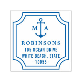 Scheepsanker Dubbele Monogrammen Retouradres Zelfinktende Stempel