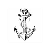  scheepsanker en hellingszwart monogram rubberstempel (Afrduk)