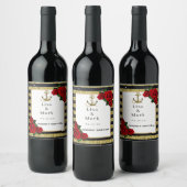 Scheepsanker Goud Zwart Gestreepte Wijnlabels Wijn Etiket (Flessen)