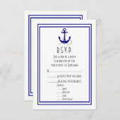 Scheepsanker marine bruiloft RSVP kaartje (Voorkant / Achterkant)