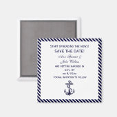 Scheepsanker Marine Diag Streep 2 Save the Date Magneet (Voorkant / Achterkant)