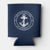 Scheepsanker Marineblauw Boot Naam Op Maat Blikjeskoeler (Voorkant)