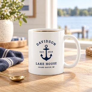 Scheepsanker Meerhuis Monogram Navy Koffiemok