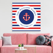 Scheepsanker met marineblauwe, rode en witte strep canvas afdruk (Insitu (Woonkamer))