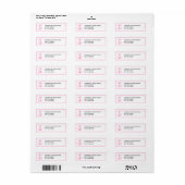 Scheepsanker Roze lijst 2LJ Retouradres Etiket (Full Sheet)