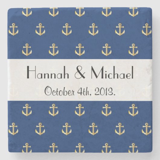 Scheepsanker, Scheepsanker, Zeeanker, Trouwen Stenen Onderzetter (Voorkant)