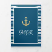 Scheepsanker strepen van folie drieluik uitnodiging (Cover)