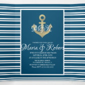 Scheepsanker strepen van folie drieluik uitnodiging (Binnenkant midden)